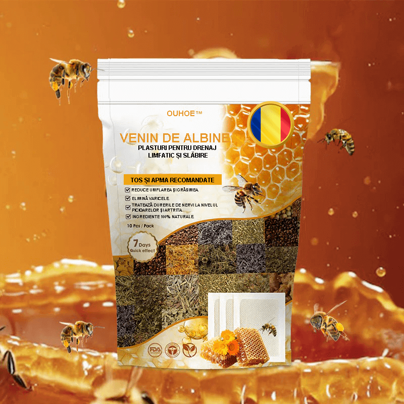 CUMPĂRĂ 1 PRIMEȘTI 1 GRATUIT II Plasturi pentru drenaj limfatic și slăbire a picioarelor cu venin de albine 🌿👣 (20 de plasturi)
