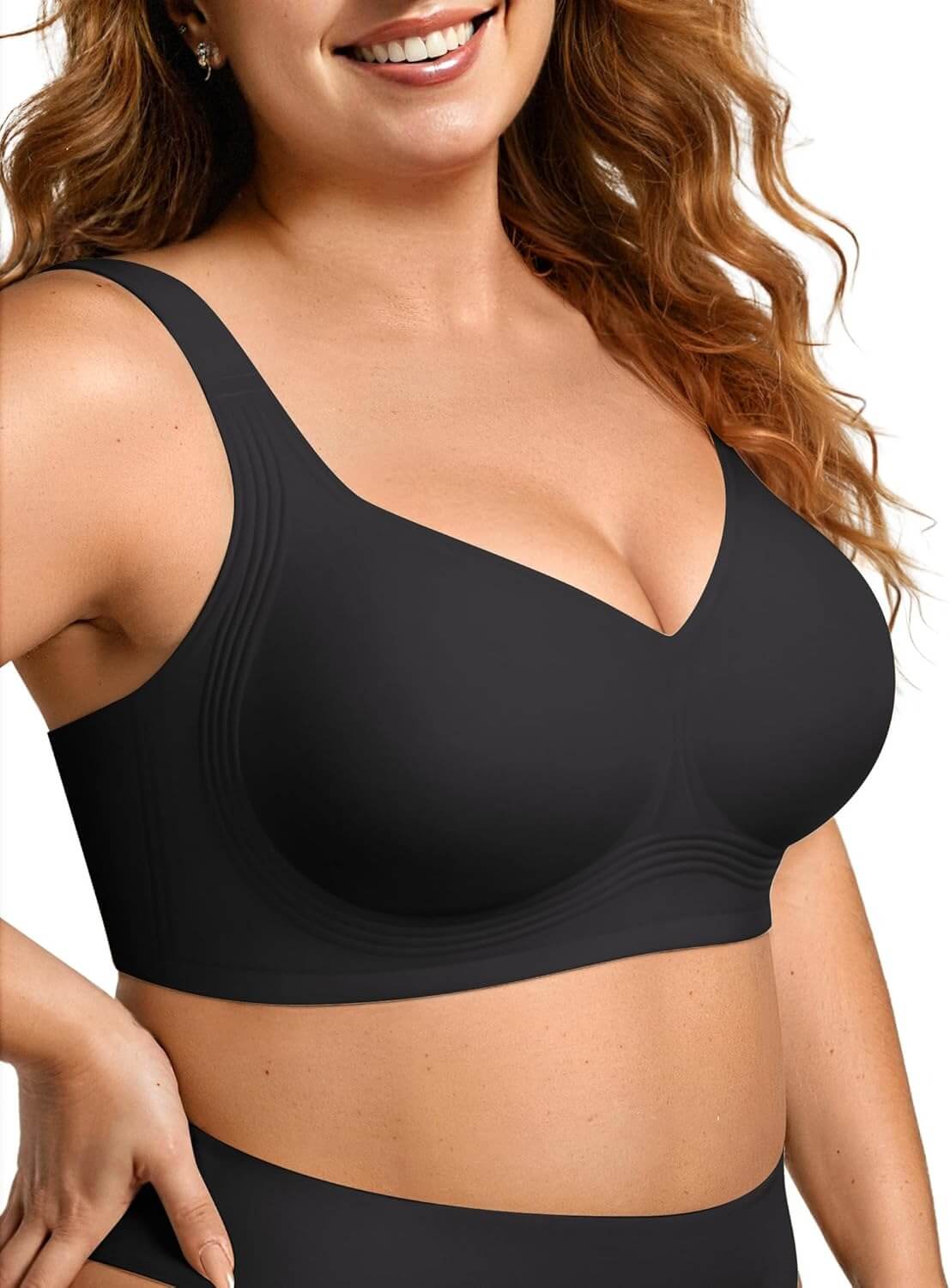 Biustonosz żelowy bez fiszbin damski, plus size, bezszwowy, zapewniający pełne wsparcie, wygodny biustonosz push-up bez fiszbin w stylu T-shirt