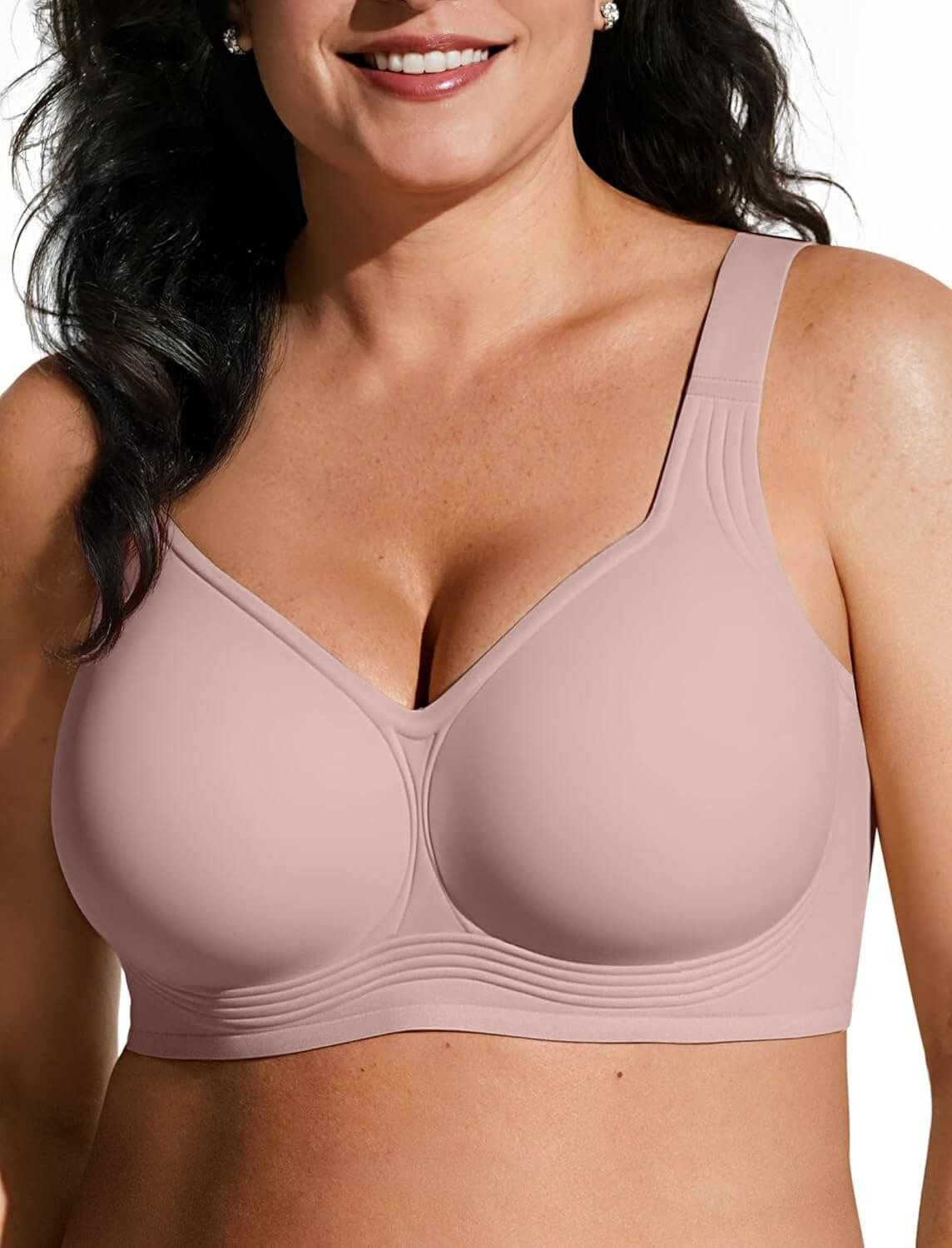Biustonosz żelowy bez fiszbin damski, plus size, bezszwowy, zapewniający pełne wsparcie, wygodny biustonosz push-up bez fiszbin w stylu T-shirt