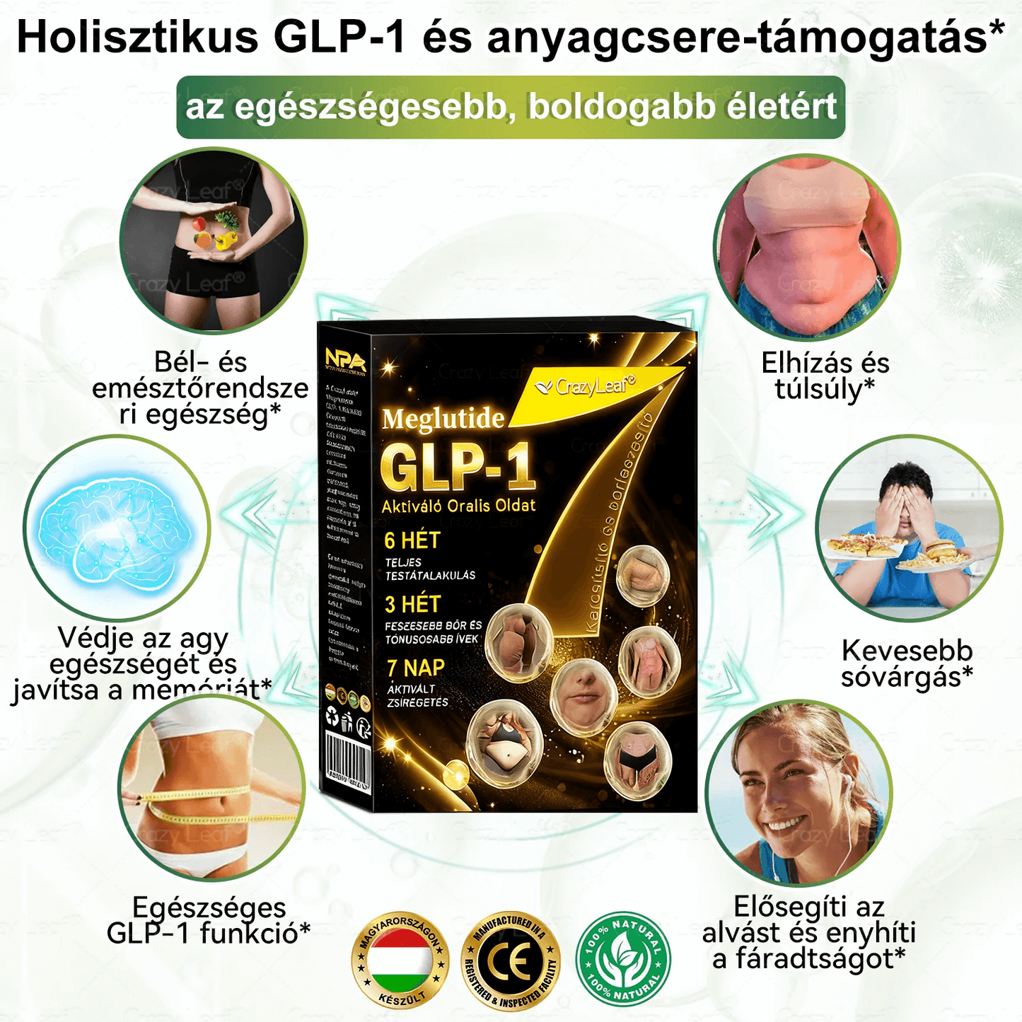 🏥Mayo Klinika által ajánlott | ☘️𝑳𝒆𝒓𝒄𝒆𝐚® Meglutide GLP-1 Aktiváló Oralis Oldat – Tartalmaz moringát, NAD+-t és yerba matét, természetes támogatás fogyáshoz, öregedésgátláshoz és cukoranyagcseréhez