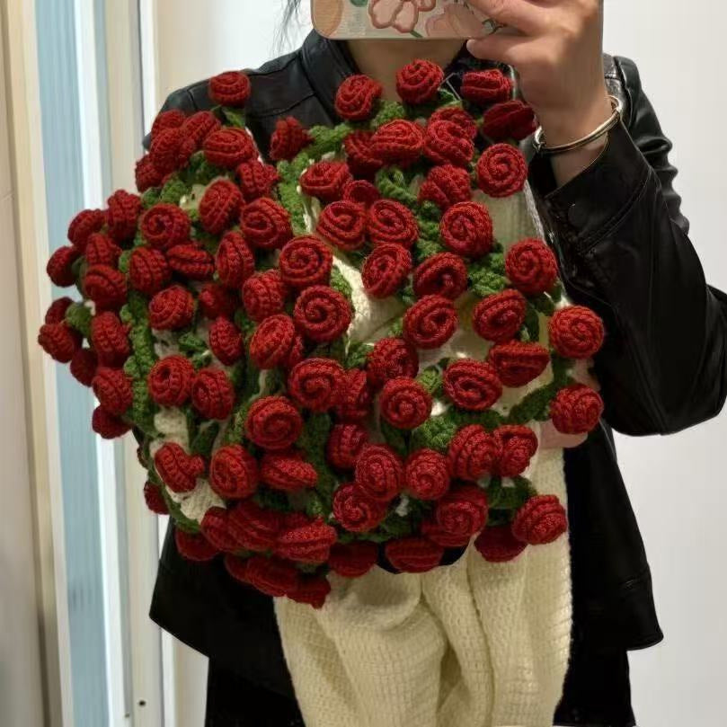 🌹Kocyk z bukietem róż, gorący hit, zapewniający ciepło jesienią i zimą